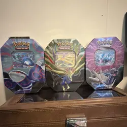 Pokemon Company Pokemon TCG Metal Tin Lot 3 tin Kyogre-EX, Xerneas-EX, Dialga-EX - Image 1