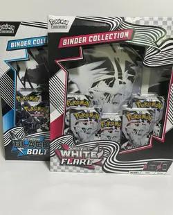 Pokemon Black Bolt and White Flare Binder Collection Bundle Set of 2 - Image 1