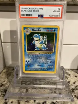 PSA 8 1999 Blastoise Base Set Unlimited Holo Rare Pokemon - Image 1