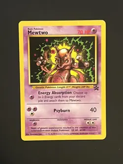 1999 WOTC Pokemon TCG Mewtwo Black Star Movie Promo 14/53 LP-MP - Image 1