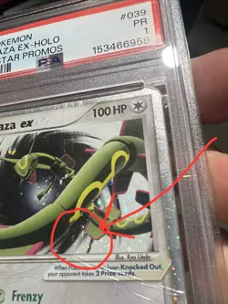 HUGE SWIRL PSA 1 2006 Pokemon Rayquaza EX Holo Foil Rare 039 Black Star Promos - Image 3