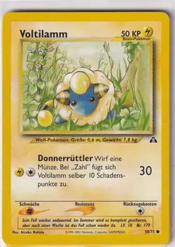 Pokemon Karte Neo Revelation Nr. 58/75 Voltilamm deutsch - Image 1