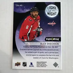 2022-23 Upper Deck Synergy - Light Up the Night Alex Ovechkin #LN-AO Neon Yellow - Image 3