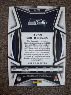 2023 Panini Certified - /275 Rookies Jaxon Smith-Njigba #112 Mirror GOLD🔥📈JSN - Image 2