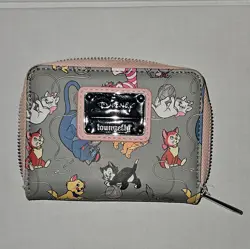 Loungefly Disney Cats Small Wallet (Gray/Pink) - Image 1