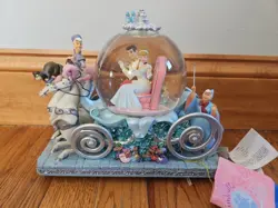 Disney 50th Anniversary Musical Snow Globe Carriage Cinderella and Prince NEW - Image 1