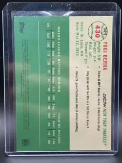 2023 Topps Chrome Platinum - Yogi Berra #430 Gold Wave Refractor 34/50 Yankees - Image 2