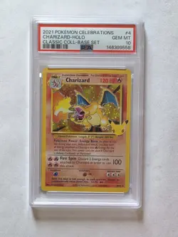 PSA 10 Charizard Celebrations Classic 4/102 Holo Base Set Pokemon Card 2021 - Image 1