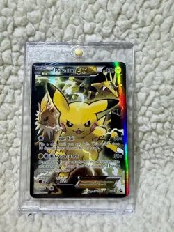 2016 Pokemon XY Black Star Promo Pikachu EX #XY124 Full Art Holo Card - Image 1