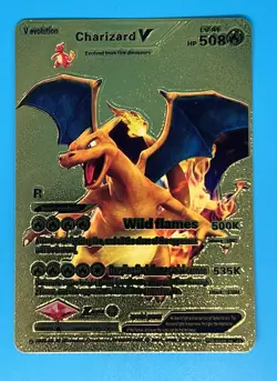 Pokemon Charizard V Gold Foil Fan Art Card - Image 1