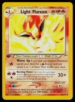 Pokemon Card - Light Flareon Neo Destiny 46/105 1st Edition Uncommon - Image 1