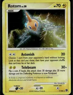Rotom Holo Rare Great Encounters 7/106 Lightning Holo Pokemon Card - Image 1