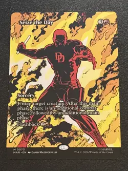 MTG Marvel Universe Eternal-Legal Seize the Day Borderless 0073 Mythic - Image 1
