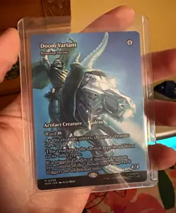 Doom Variant MTG Artifact Creature Golem Foil Full Art Marvel Universe #0099 - Image 1