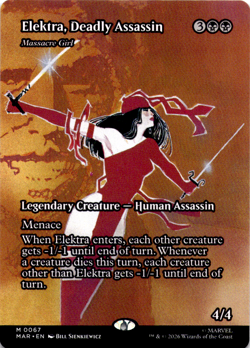 Elektra, Deadly Assassin - Massacre Girl (Borderless) Marvel Universe NM - Image 1