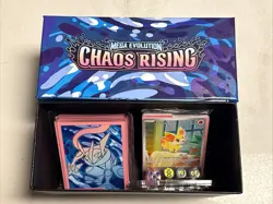 Chaos Rising ETB box With Fennekin 080 Promo Card, sleeves And Dice/EMPTY BOX - Image 1