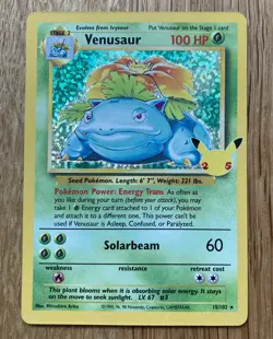 Pokemon Card Venusaur 15/102 Base Set Stamped 25th Anniversary Celebrations NM - Image 1