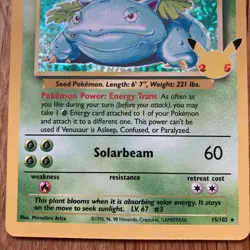 Pokemon Card Venusaur 15/102 Base Set Stamped 25th Anniversary Celebrations NM - Image 5