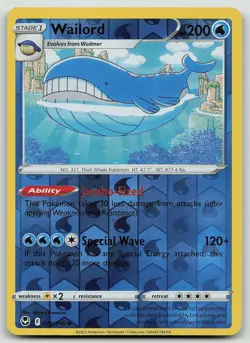 Pokemon Wailord 038/195 Silver Tempest Uncommon NM - Image 1