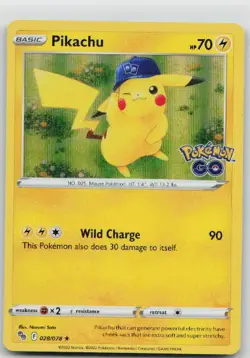 Pikachu (28) Holo Holo Rare Pokemon GO 028/078 NM - Image 1