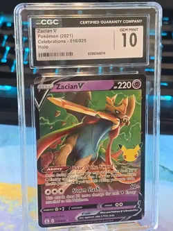 💎🔥 Zacian V 016/025 Certified Gem Mint 10 Pokemon Celebrations Holo English 💥 - Image 1