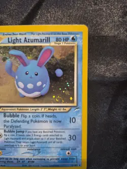 Pokemon Light Azumarill 13/105 Neo Destiny Holo - Image 5