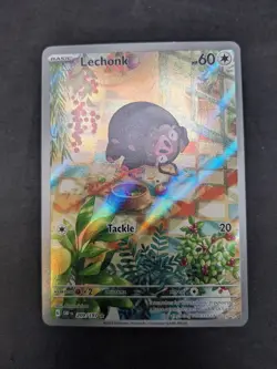 Lechonk - 209/197 - Obsidian Flames -Pokemon- MISCUT DOT / UPSIDE DOWN BACK - NM - Image 2