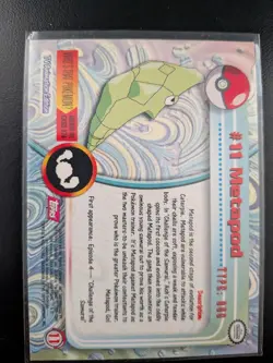 Pokemon 2000 Topps Metapod #11 Series 1 - Image 2