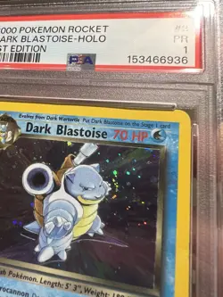 SWIRL PSA 1 1ST EDITION 2000 Team Rocket Dark Blastoise 3/82 Holo Foil Pokemon - Image 3