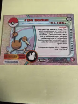 2000 Topps Chrome Pokemon TV Animation Spectra #84 Doduo - Image 2