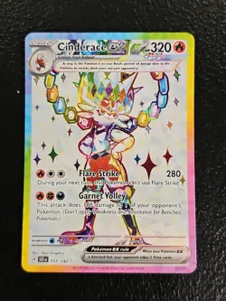 Pokemon TCG Cinderace EX Full Art Ultra Rare Rainbow Holo 157/142 - Image 1