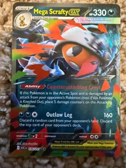 MEGA SCRAFTY EX 135/217 DOUBLE RARE ASCENDED HEROES POKEMON HOLO NM/M - Image 1