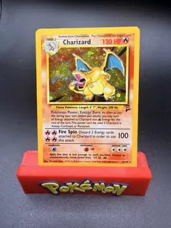POKEMON CHARIZARD BASE SET 2 HOLO 4/130 - VINTAGE 2000 - RARE - EX/LP - Image 1