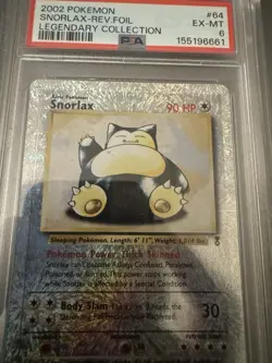Pokemon Snorlax Reverse Holo Foil Legendary Collection #64 PSA 6 NEW CERT CLEAN! - Image 3