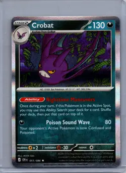 CROBAT 051/086 RARE CHAOS RISING POKEMON HOLO NM/M - Image 1
