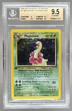 Meganium Neo Genesis 1st Edition 11/111 Holo 2000 BGS 9.5 Gem Mint Pokemon - Image 1