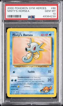2000 POKEMON GYM HEROES #86 MISTY'S HORSEA PSA 10 - Image 1