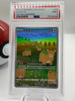 2022 Pokemon SWSH Japanese DITTO 197/172 Full Art Vstar Universe PSA 9 Mint - Image 1