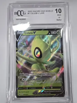 Celebi V 001/202 Swsh01: Sword & Shield Holo Pokemon Tcg Bccg 10 - Image 1