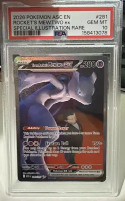 Pokemon Team Rocket's Mewtwo ex 281/217 Me: Ascended Heroes PSA 10 SIR Holo - Image 3