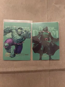 MTG Gold Stamped Art Cards: The Hulk & Dr. Doom Marvel Super Heroes NM 24 & 28 - Image 1