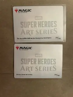 MTG Gold Stamped Art Cards: The Hulk & Dr. Doom Marvel Super Heroes NM 24 & 28 - Image 4