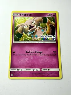 Snubbull 090/149 Build-A-Bear Workshop Stamped Promo Pokemon Card 2017 Komiya NM - Image 1