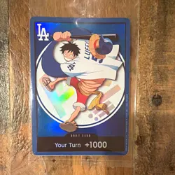 Bandai One Piece x Dodgers Card!! Monkey D. Luffy Promo Holo giveaway 7/2/2026 - Image 1