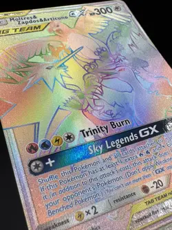 Moltres & Zapdos & Articuno GX 69/68 Hidden Fates Rainbow Pokemon Card NM/M - Image 3