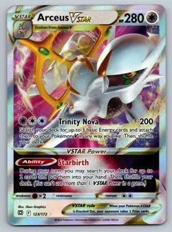 Arceus VSTAR 123/172 SWSH09: Brilliant Stars NM Pokemon Card TCG - Image 1