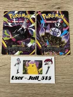 Pokemon Pitch Black - Pre Release Trainer Tips Cards: Mega Darkrai Chandelure ex - Image 1