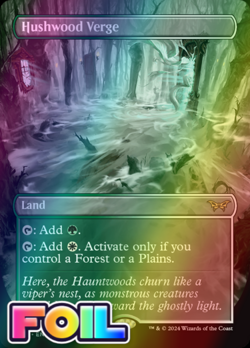 x1 Hushwood Verge DSK Duskmourn MTG 332 FOIL RARE BORDERLESS M/NM 1x - Image 1