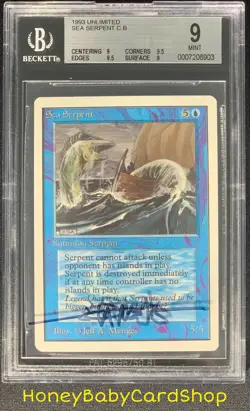 MTG Unlimited Edition 1993 Sea Serpent BGS 9.0Q++ (Quad++) Mint Old School 93/94 - Image 1