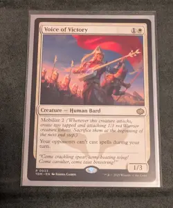 MTG Voice of Victory Tarkir Dragonstorm TDM 0033 Rare Card NM Condition - Image 1